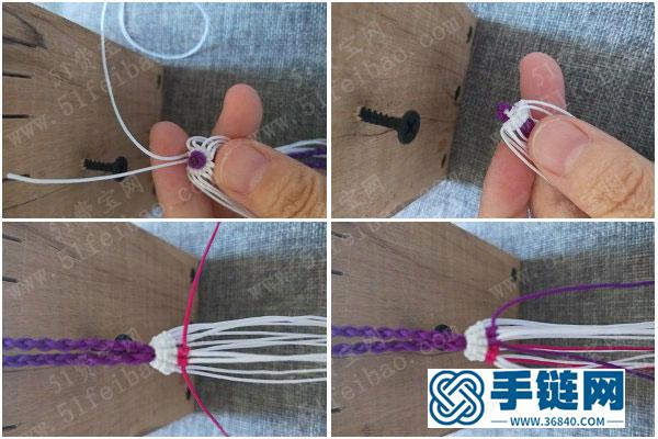中国结的编法图_编绳宝石花钥匙挂链图解教学 