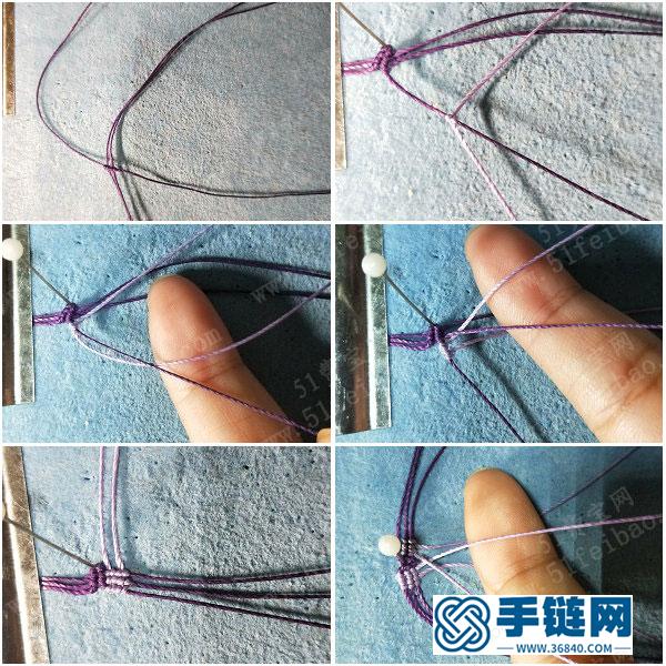 挂件扣头的编法方法_简单DIY编绳紫鸢扣头图解 