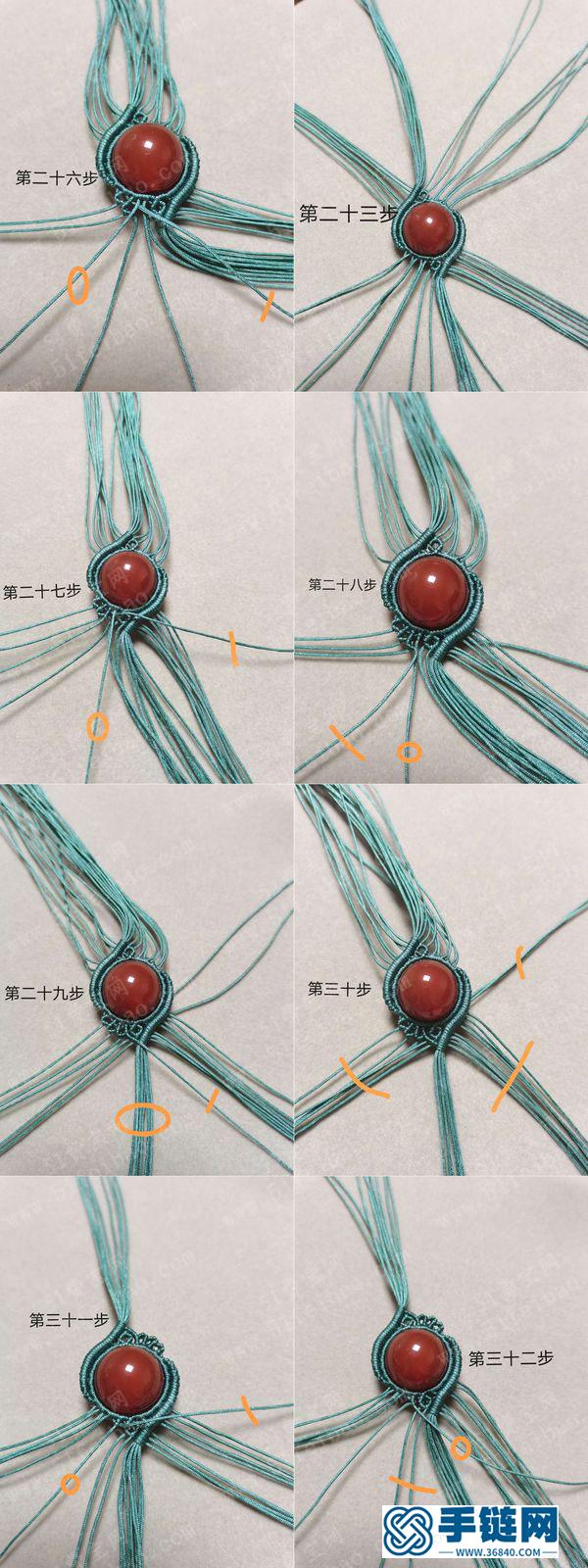 自制单品珠宝首饰_编绳不对称单珠吊坠做法图解 