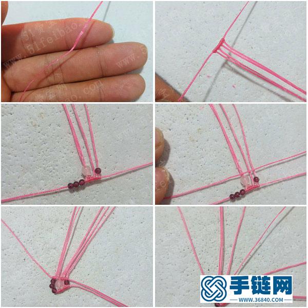 中国结串珠装饰_简单DIY漂亮的彩线编绳蝴蝶图解 