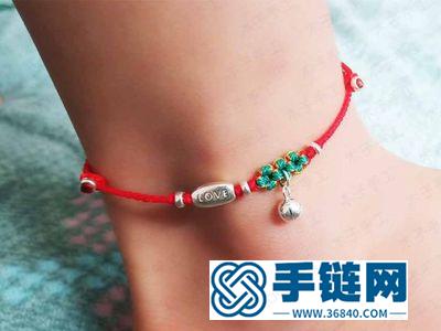 红绳编法手工diy _制作美美的编绳桃花脚链 