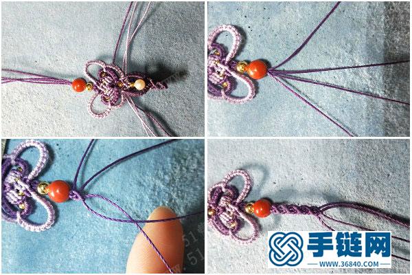 挂件扣头的编法方法_简单DIY编绳紫鸢扣头图解 