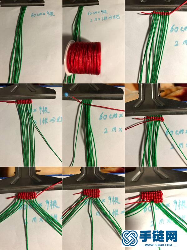 简单的手绳编法_圣诞手绳编绳简单DIY教程图解 