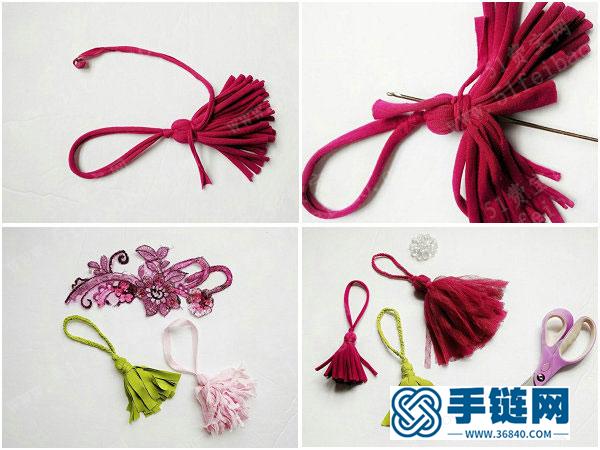 简单DIY颜色鲜艳的绳编流苏挂件 