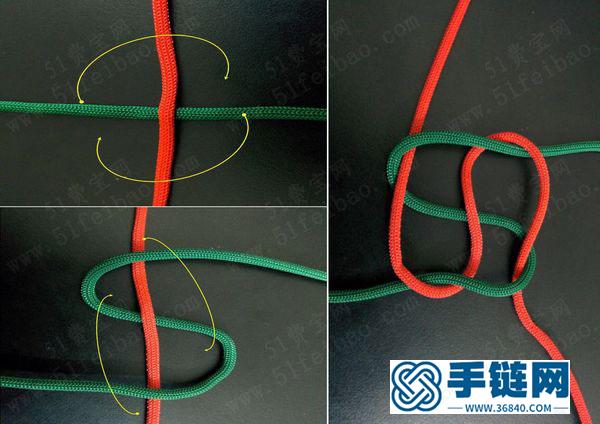 手编三色玉米结手机链图解 