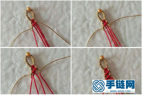 中国结编绳图解_简单DIY撞色菱格手绳步骤教学 