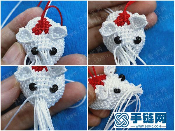 贺新年手工创意_鼠年吉祥编绳小老鼠玉线挂件 