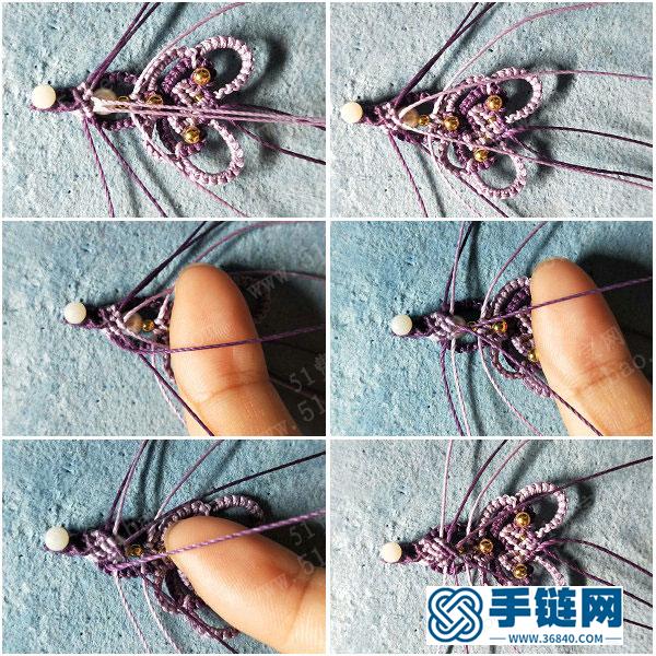 挂件扣头的编法方法_简单DIY编绳紫鸢扣头图解 