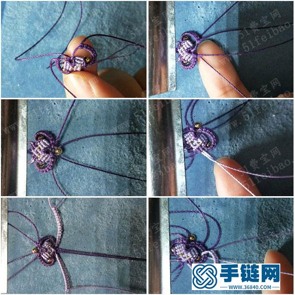 挂件扣头的编法方法_简单DIY编绳紫鸢扣头图解 
