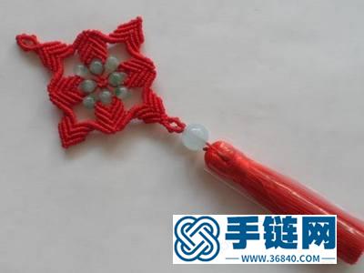 中国结手工编织_漂亮的斜卷结挂件编法教程 