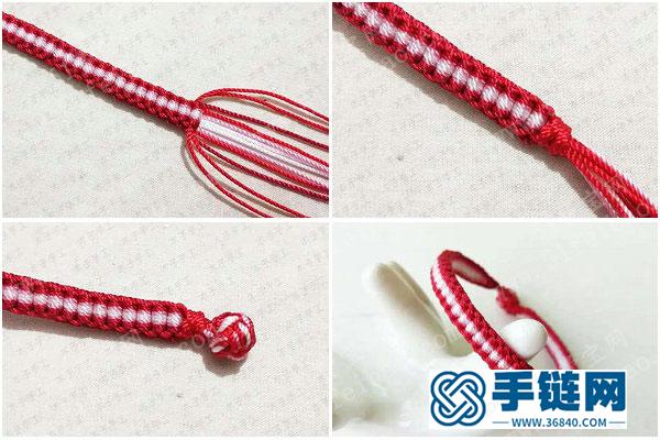 中国结转运手绳编法_红白相间编绳手绳的方法 