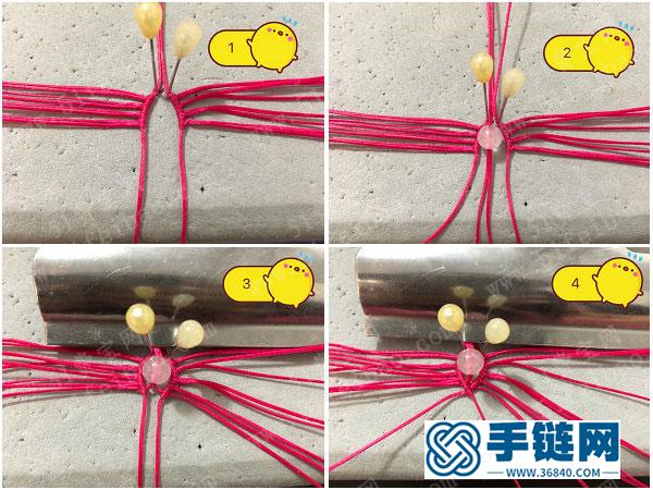 耳饰制作图解_蜡线编绳淑妃含珠耳环简单DIY教学 