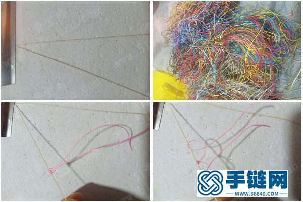 手工编织大全作品_消耗线头编法漂亮小手绳 