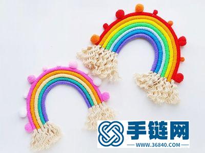 怎样制作简单DIY手编彩虹挂件 