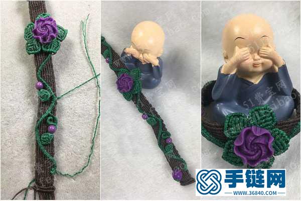 手串编绳方法_简单DIY紫云母小花手串的编法图解 