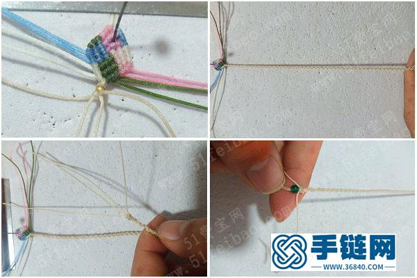 手工编织大全作品_消耗线头编法漂亮小手绳 