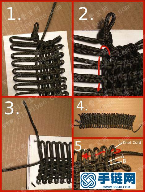 手编伞绳手机袋编法图解教程 