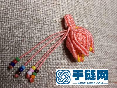 中国结编绳作品_编法母亲节礼物郁金香花 