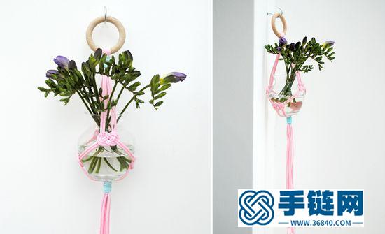 简单DIY约瑟芬结手编水培流苏挂花瓶 