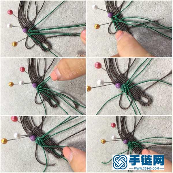 手串编绳方法_简单DIY紫云母小花手串的编法图解 