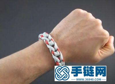 绳编简单DIY好看的伞绳双色手绳做法 