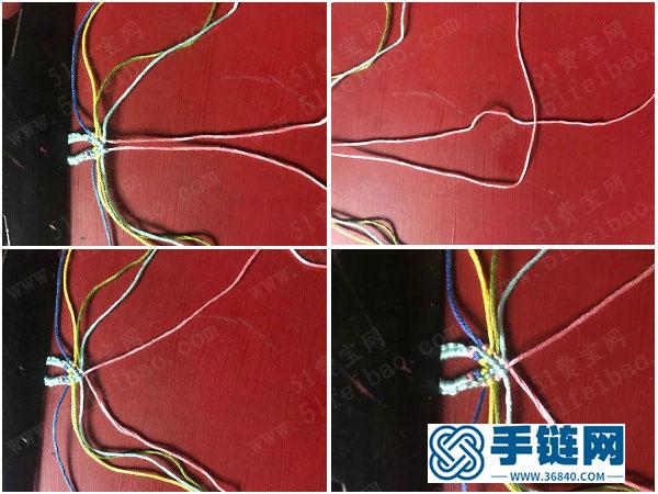 亲手学编绳_五色手工编法友谊手绳详细全过程 