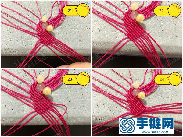 耳饰制作图解_蜡线编绳淑妃含珠耳环简单DIY教学 