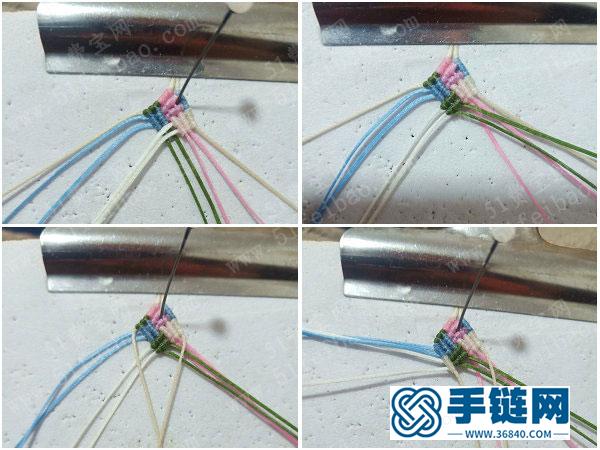 手工编织大全作品_消耗线头编法漂亮小手绳 