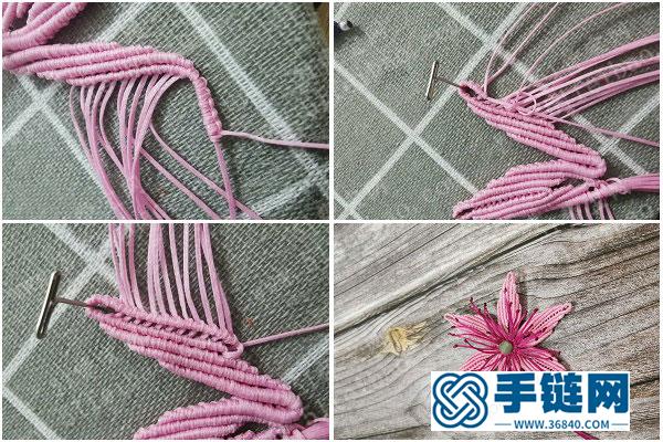 编绳仿真花装饰制作_简单DIY蜡线编法百合花教程 