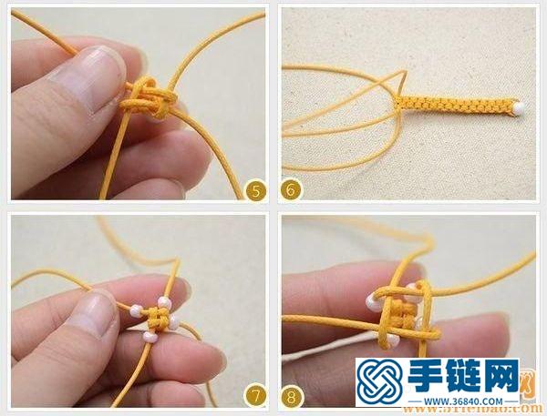简单DIY圆柱形硕果串珠绳编手绳做法详情 