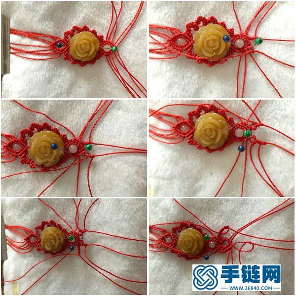 创意编绳饰物_红绳玫瑰花手绳的编法方法 
