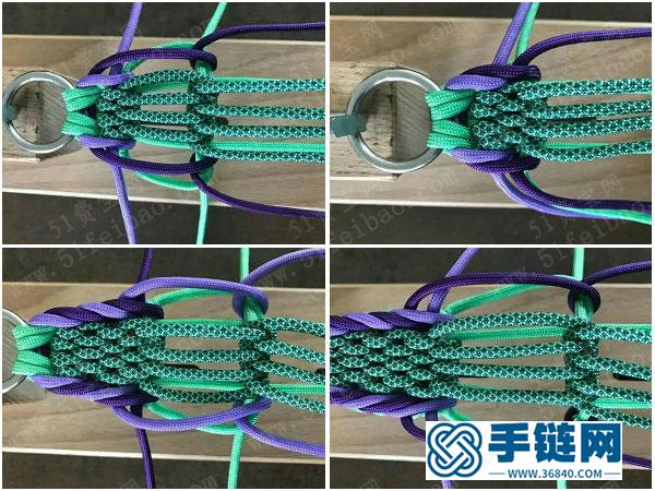 手工编织图解教程_简单DIY宽形伞绳手绳编法 
