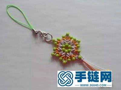 做一串少女风饰物_手编串珠彩色小雪花挂件 