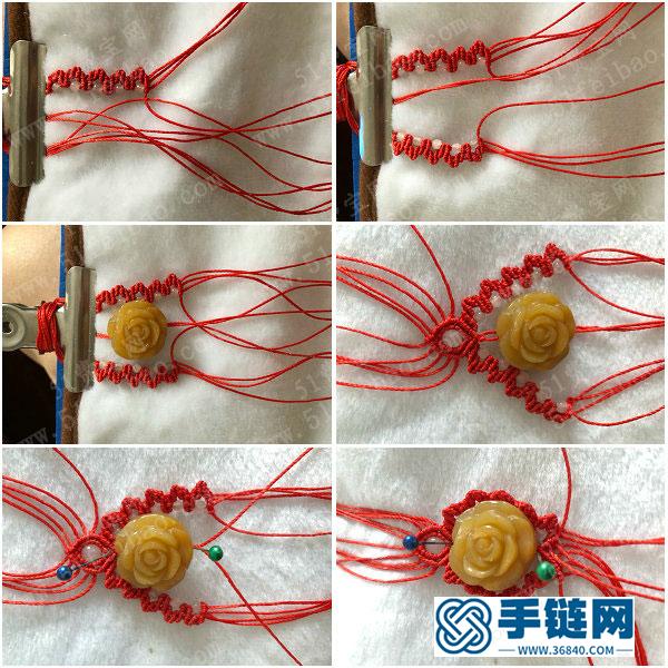 创意编绳饰物_红绳玫瑰花手绳的编法方法 
