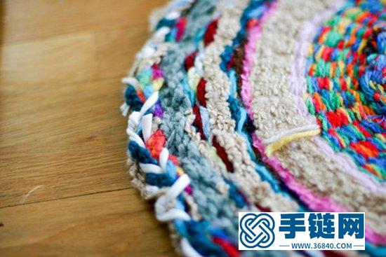 呼啦圈巧利用 编织实用的家用小地垫、地毯