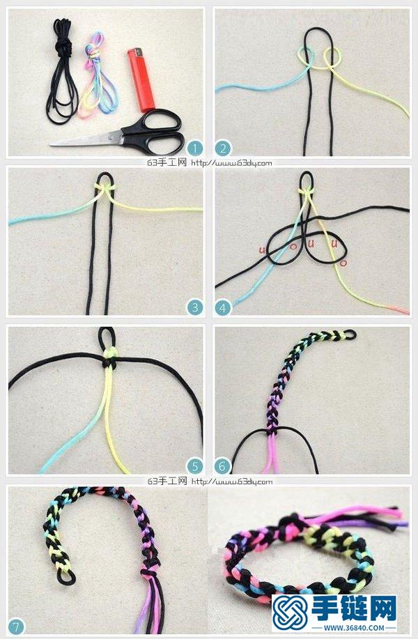 多彩的手工编绳手链编织教程