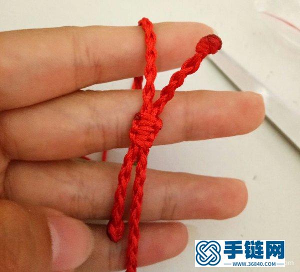 简单红绳手链编法教程