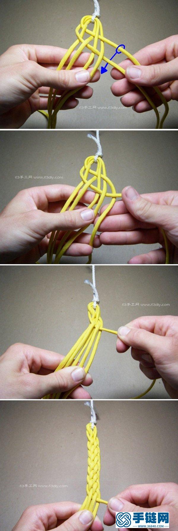 六股绳的编法图解 宽版手绳编织教程