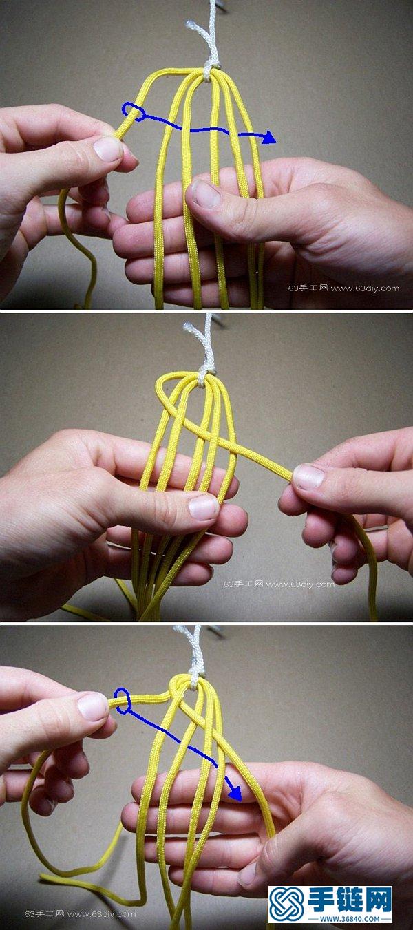 六股绳的编法图解 宽版手绳编织教程