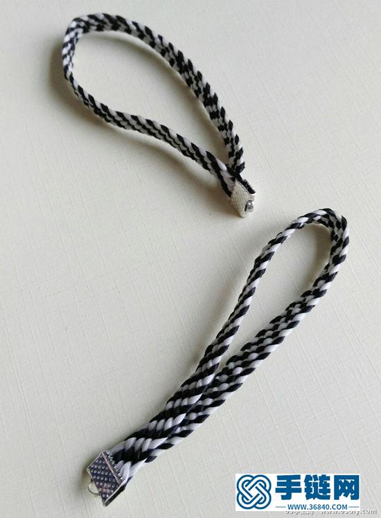 黑白相间编绳手链的编法教程