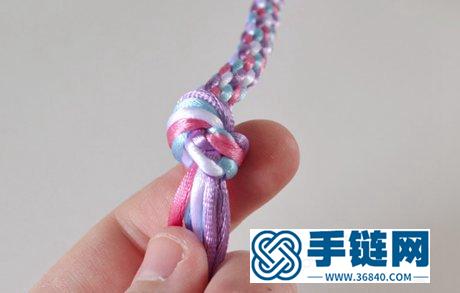 彩色手链编织教程 彩绳编织手链DIY图解
