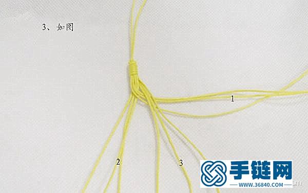 简单二股麻花辫编绳手链编法教程