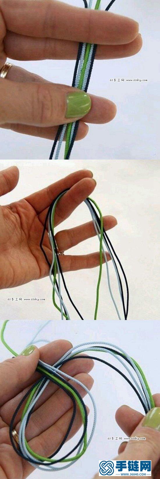 简洁大方的小清新手链手绳编绳手工教程