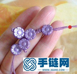 编结一款柔美紫色小花手链！