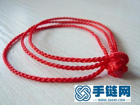 三生绳三层红绳手链的编法（多图）