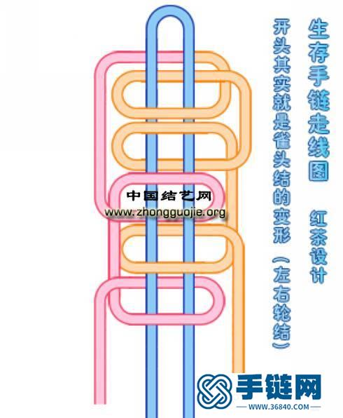 红茶的生存手链教程 增加走线图