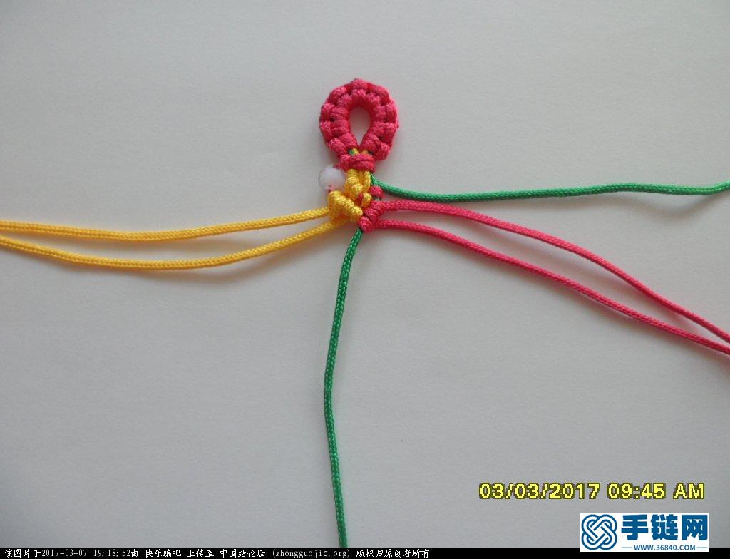 简单的新款三色串珠手绳 —— 斜卷结练习