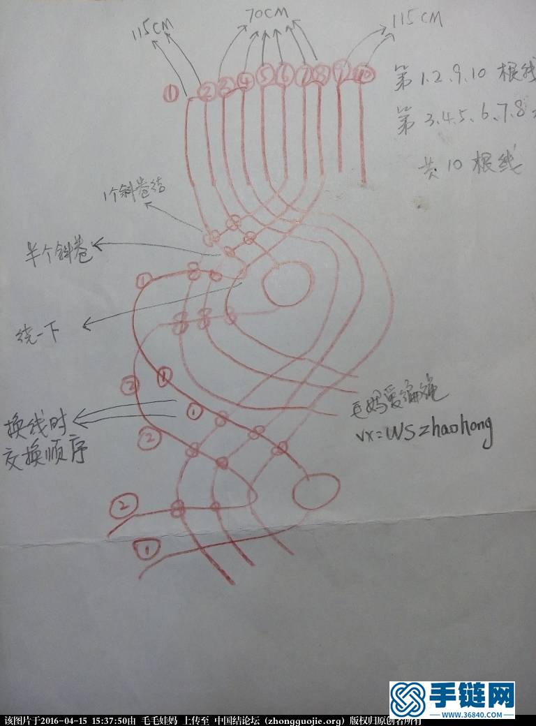 幸运之眼手绳走线图用线量