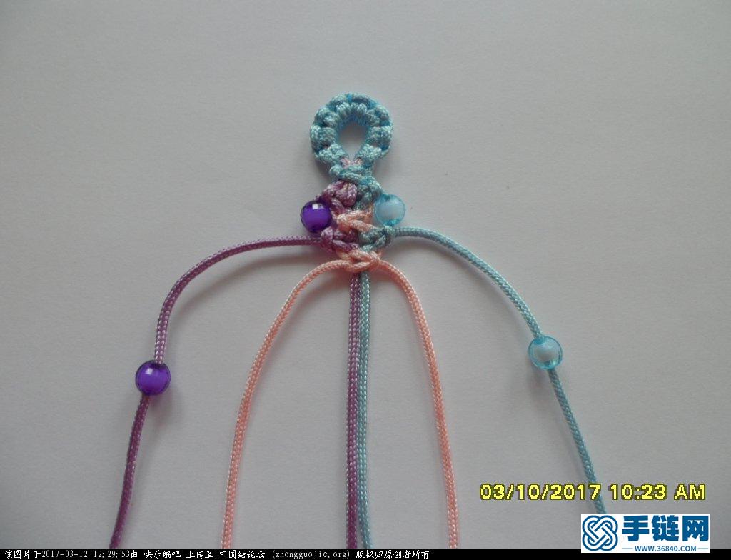 简单的新款三色串珠手绳 —— 平结练习