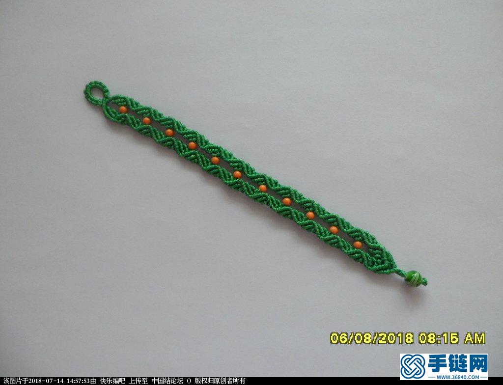 一款镂空版串珠手绳的编法（1）